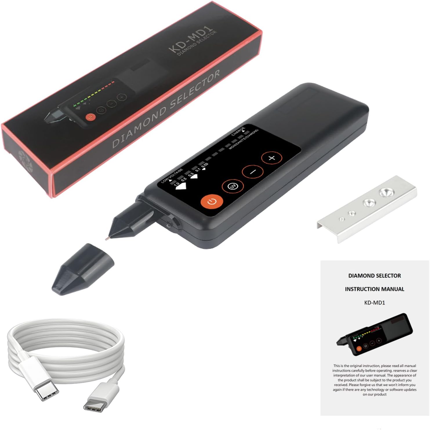 Rechargeable Diamond Tester Pen with UV Light High Accuracy Electronic Jewelry Gem Selector for Novice and Expert Use