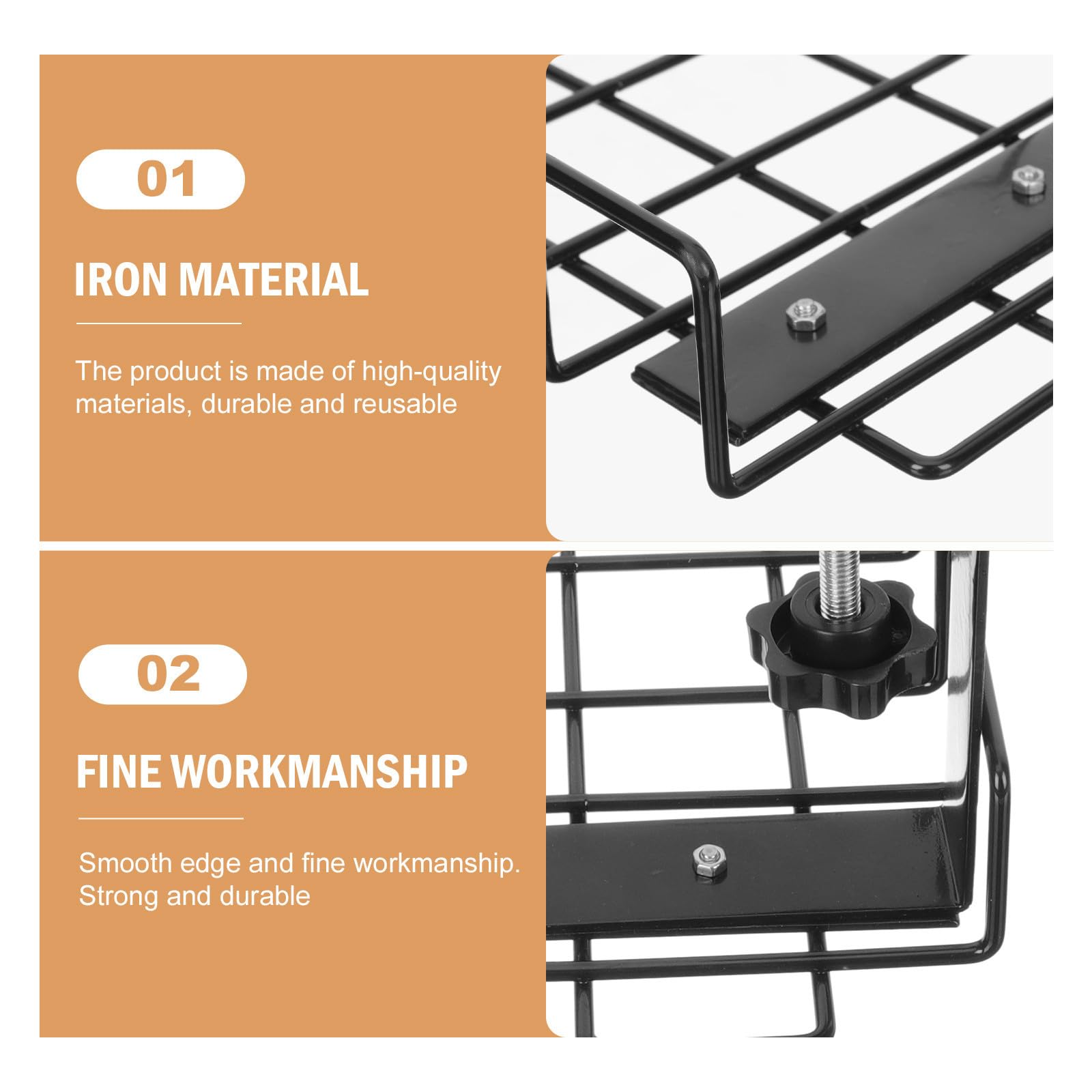 Soporte bajo y Estante Domésticos para Cables Almacenamiento de de Hierro Versátil Montaje Construcción Resistente y Diseño Atemporal para Gestión para Oficina Escritorio