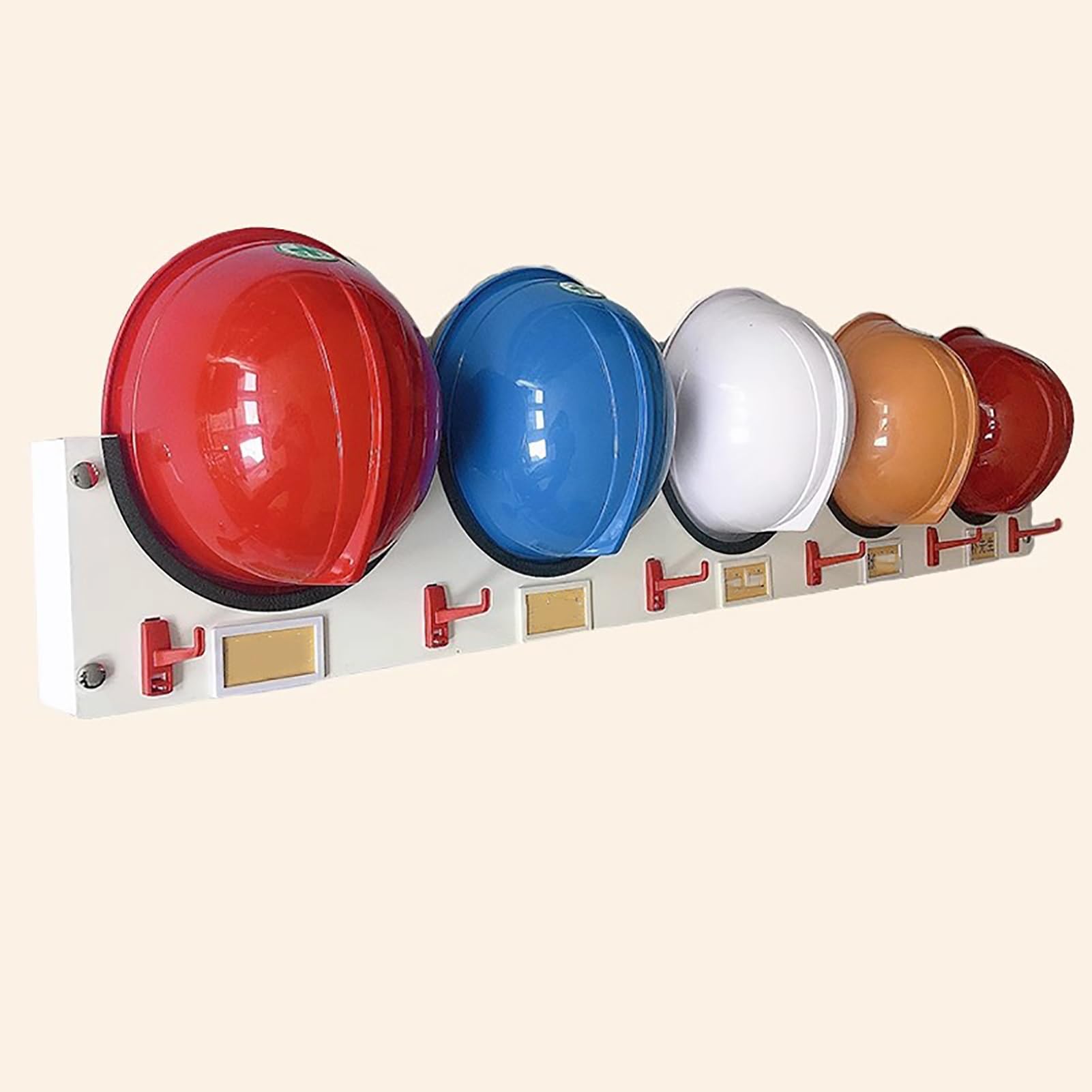 Casco Obra Organizador de Cascos de Seguridad Apilable con Soporte y Perchas, Estante para Cascos de Pared para La Oficina en El Sitio De Construcción, Estante para Colgar Gorras(Hold 5 Hats)