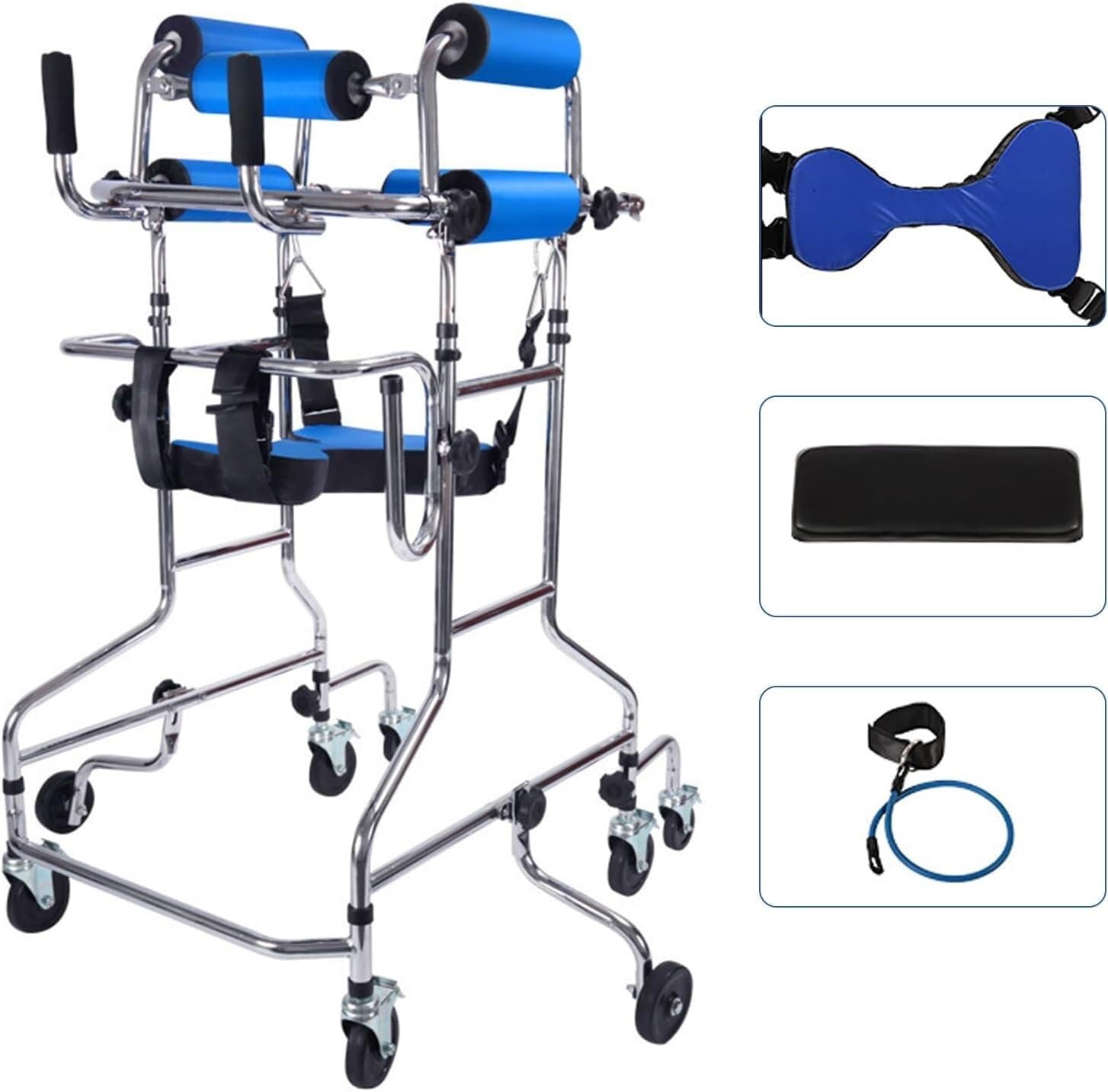 Rollator Walkers for Seniors, Adult Standing Walker-8 Wheels Multi-Functional Lower Limb Training Walking Aids for Disabled with Cerebral Palsy/Stroke Hemiplegia Patients (Color : for Women)
