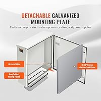 Vista 5 de VEVOR Carcasa Eléctrica, 24'' x 24'' x 8'', Carcasa Exterior NEMA 4, IP65 Impermeable y a Prueba de Polvo de Acero al Carbono Laminado en Frío, Caja