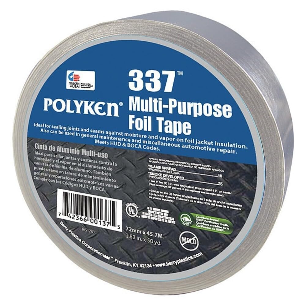 Polyken Aluminum Tape - 3 in Width x 50 yd Length - 3.7 mil Total
