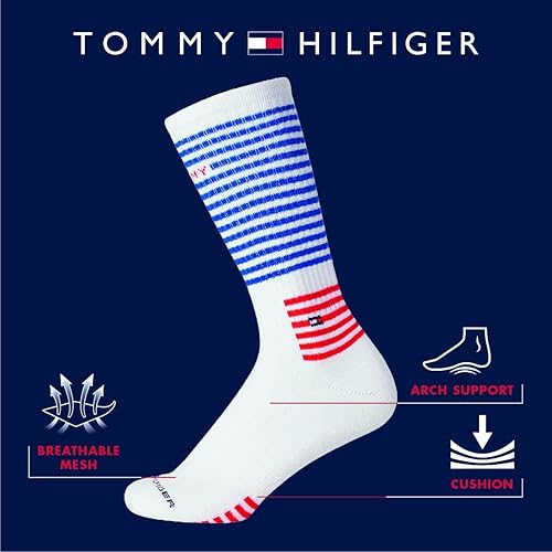 Miniatura 3 de Tommy Hilfiger Mens Crew Socks - 10 Pack Moisture Wicking Cushioned Crew Running Socks for Men for Sports & Workout