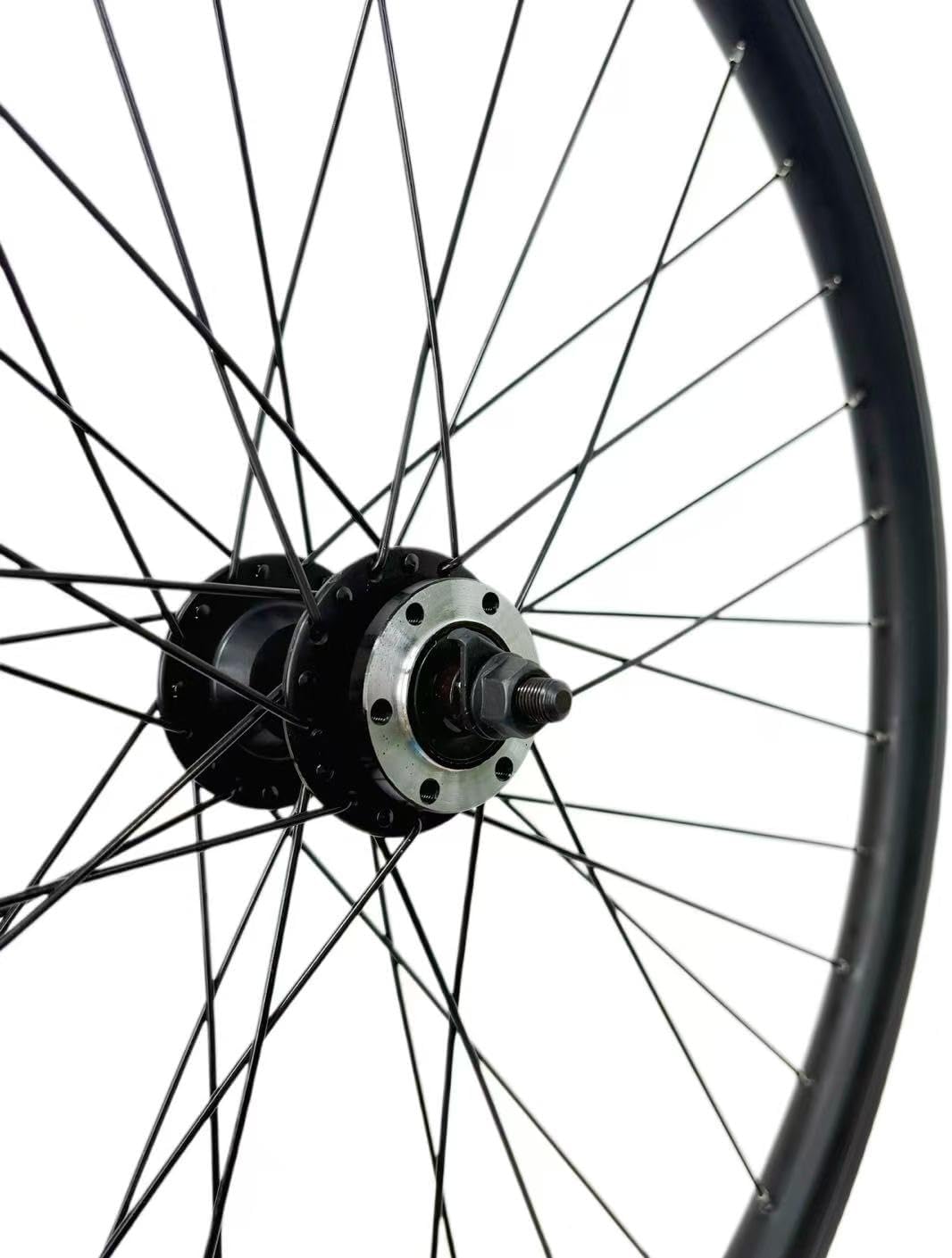 26 Inch Electric Bike Front Wheel 36H Double Wall Aluminum Alloy Rim, 100mm Bolt On Hub 13G Spokes, Disc Brake, Fit 26x1.95/2.125 MTB Road Bicycle