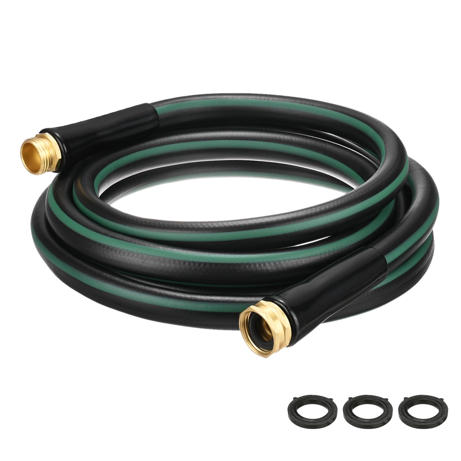M METERXITY Garden Hose 5/8 in x 10 FT PVC Leader Hose, Black Green
