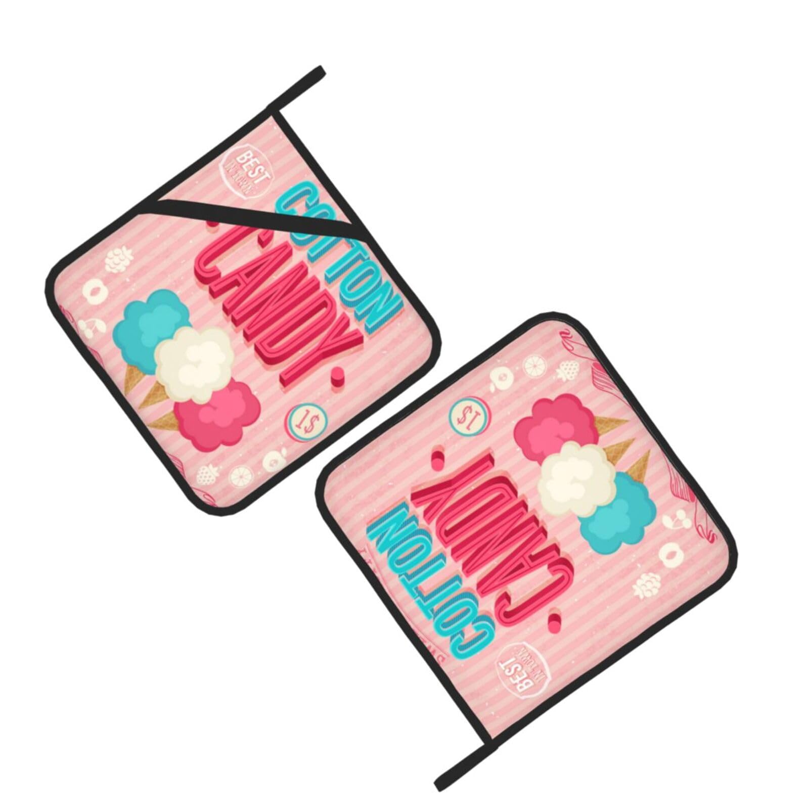 Cotton Candy Printed Oven Pot Holders Set of 2 Pcs Heat Resistant Kitchen Microwave Potholders for Cooking Baking Grilling