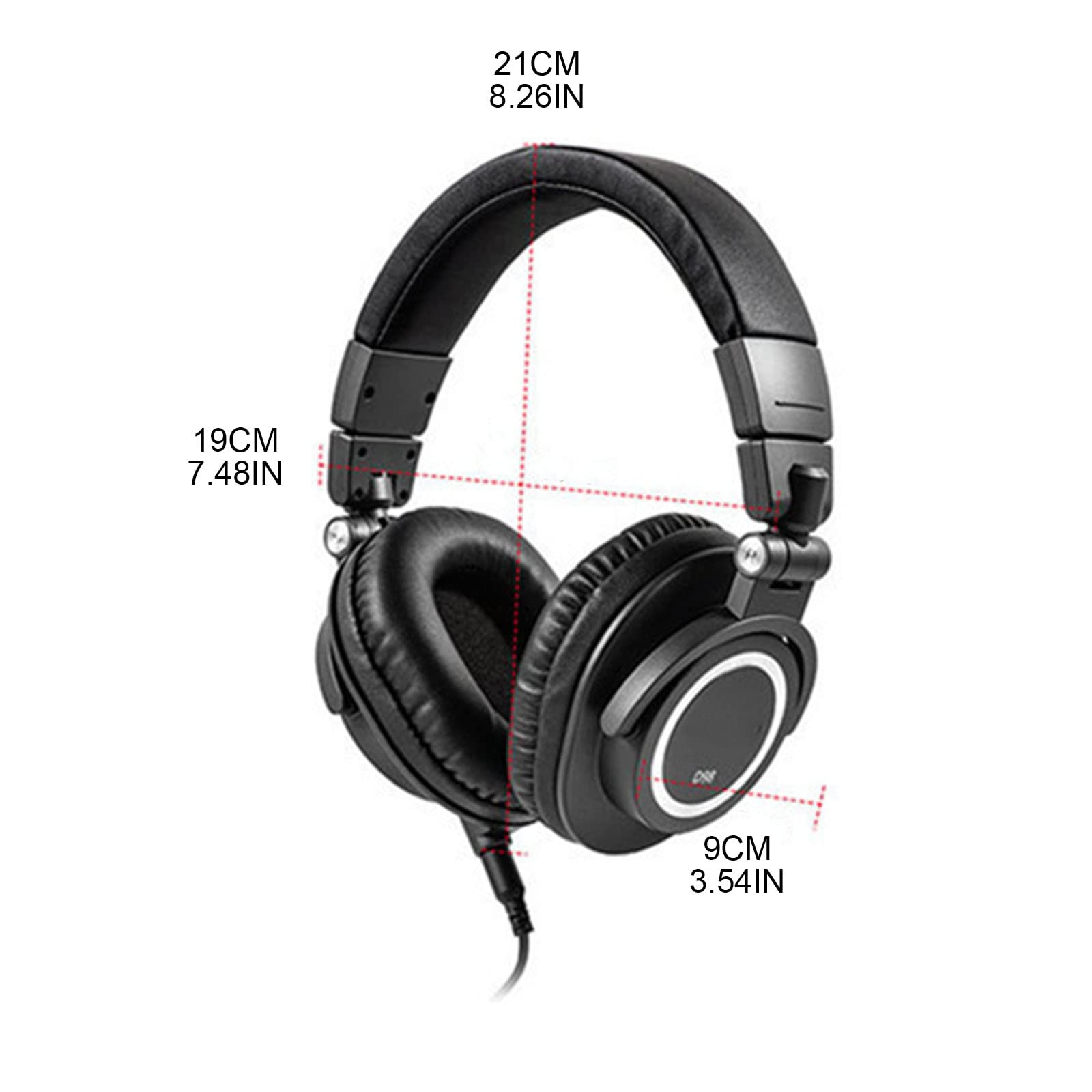 Auriculares de diadema para DJ de estudio, estéreo, profesionales, plegables, rotación de 90°, auriculares de estudio, sin micrófono