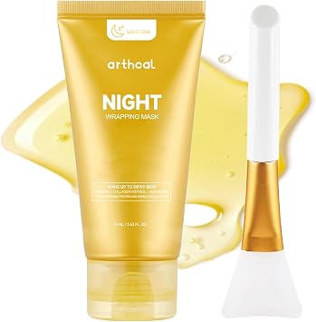 Turmeric & Collagen Overnight Peel-Off Mask   Retinol and Adenosine | Hydrating Brightening Facial Mask for Dull Skin | Vegan Formula with Honey Protein   Even Skin Tone& Tightening