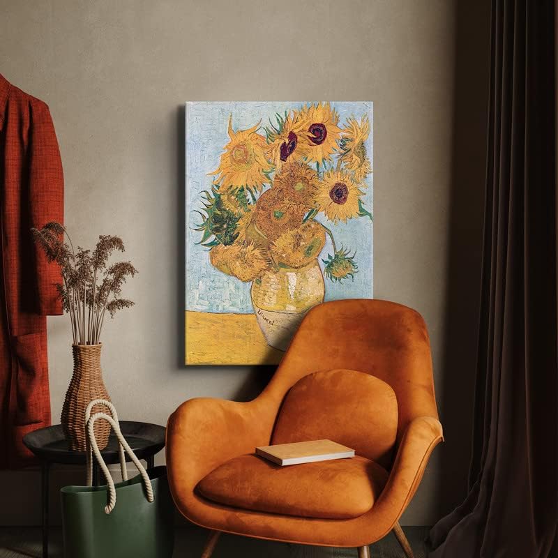 Miniatura 3 de CanvasWAY - Vincent van Gogh - Cuadro clásico floral sobre lienzo de algodón, marco de madera para decoración del hogar y regalos (36 x 47 x 1.5