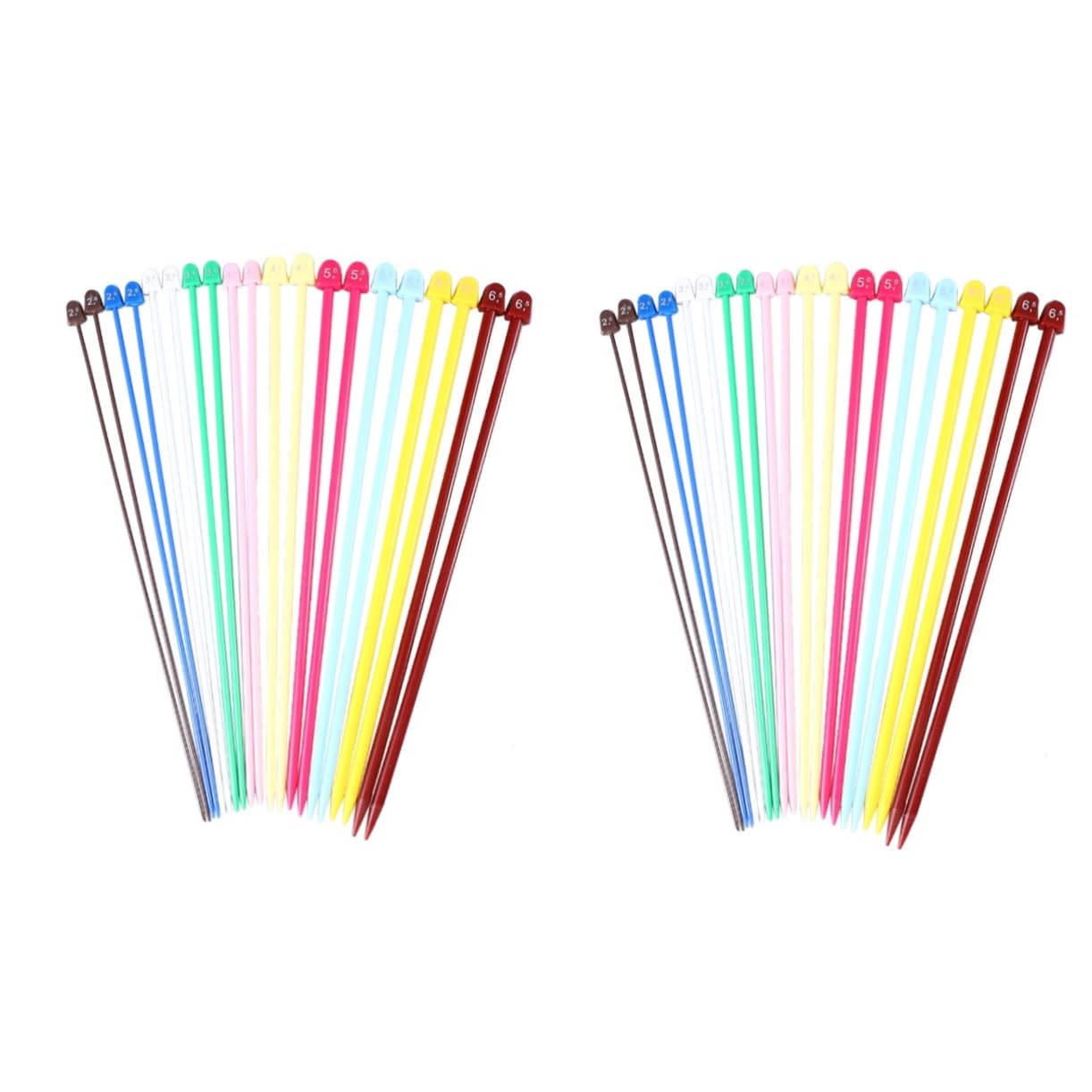 Lurrose 2sets Gerade Single Spitz Strick Nadeln Häkeln Haken Set Draht 10pairs * 2