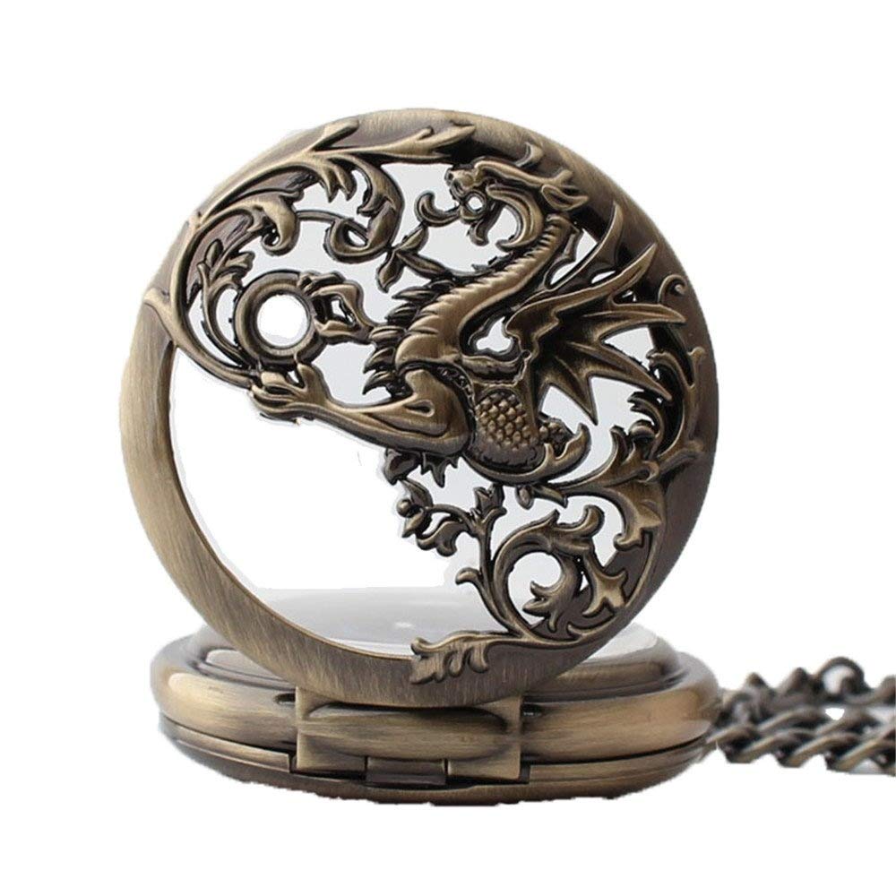 Montre Poche Chiffres Romains Unendlich U Montre De Poche Mécanique Vintage - Gravure Boîtier Acier Chiffres Romains | Cadeau Homme Femme Bronze Montre Mécanique Vintage