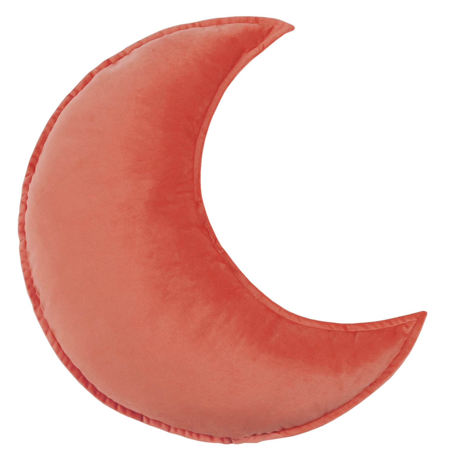 YAKEV Moon Shaped Throw Pillow - Fluffy Velvet Star Decorative Cushion, 19.7" Diameter, Dusty Pink - View #9