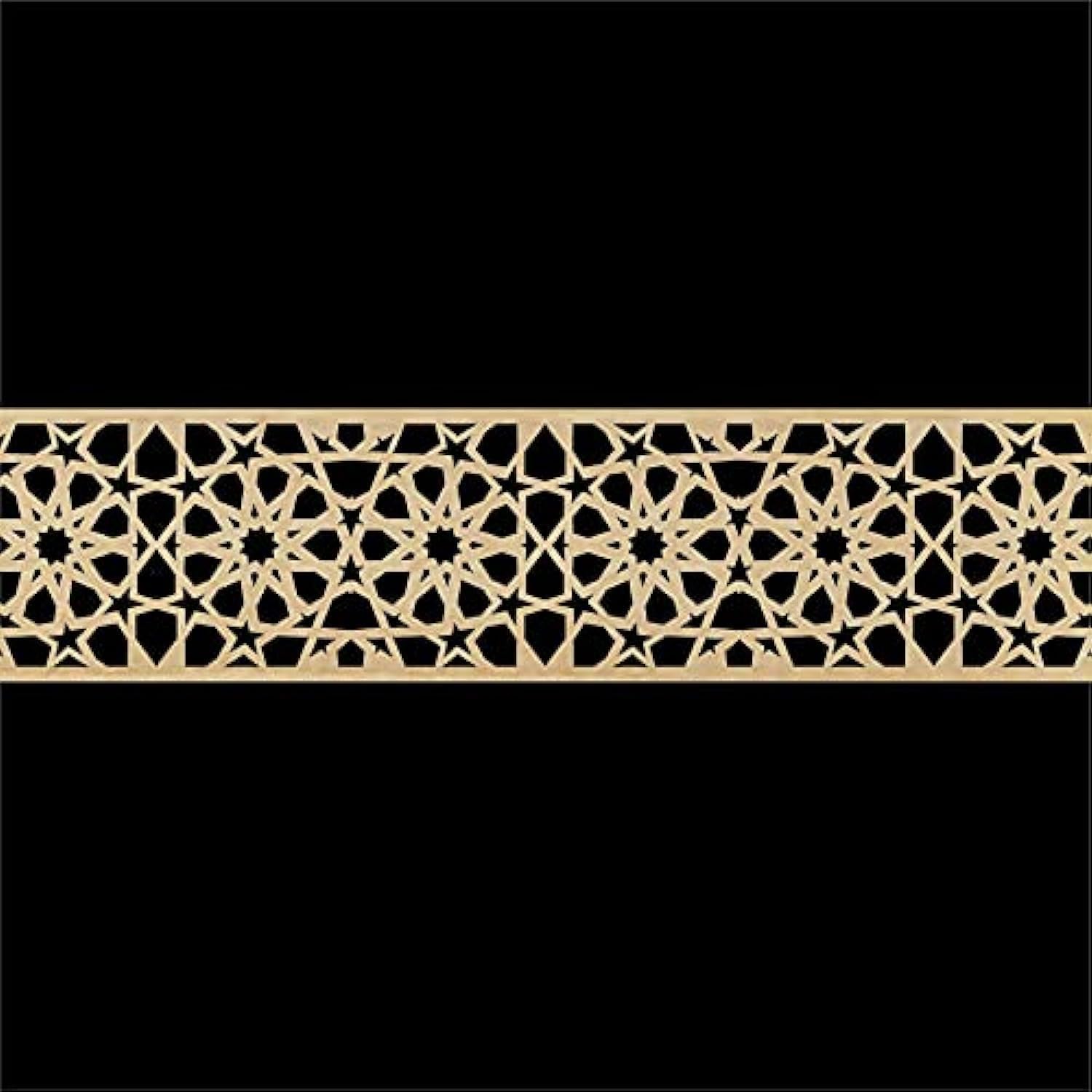 Haoser Corved Panel Geometric Wooden Panel, MDF Jali for Wall Decoration for Your Amazing Home (H-BP3-WDPNL-6_Beige_10x74CM)