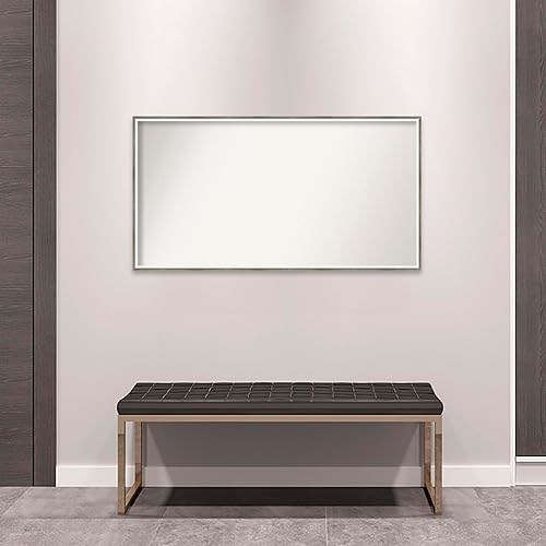 Miniatura 4 de Amanti Art Silver Bathroom Mirror for Over Sink, 24x45 Custom Made Lucie Silver White Rectangle Vanity Mirror, Oversize Modern Wood Frame, Hangs