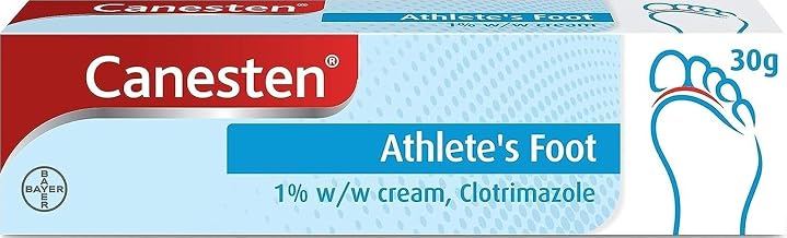 Canesten Athlete’s Foot Antifungal Cream 1%, 30g | Clotrimazole 1% Cream, For Athlete’S Foot And Fungal Skin Infections