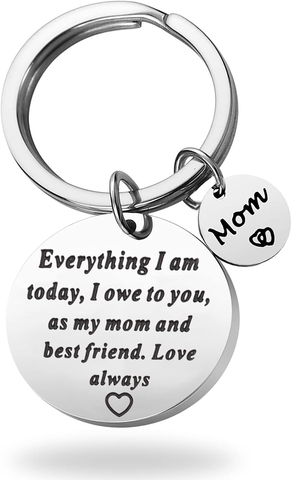 Mother Day Keychain Mom Birthday Gifts from Daughter Keychain-As My Mom and Best Friend,Love Always Mother Keyring