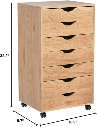 Miniatura 71 de Naomi Home Cómoda de 5 cajones para dormitorio, alta y elegante, con ruedas y estantes de almacenamiento, pequeña para guardarropa, para maquillaje,