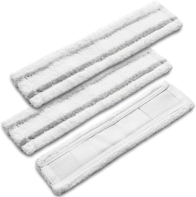 3 PCS Replacement Microfibre Swipping Mop Pad for Karcher WV1 Window Vacuum Cleaner (Grey & White)