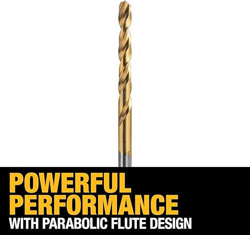 Miniatura 4 de DEWALT DW1316 - Broca helicoidal de titanio con punta aguzada, de 14 pulgada, color dorado