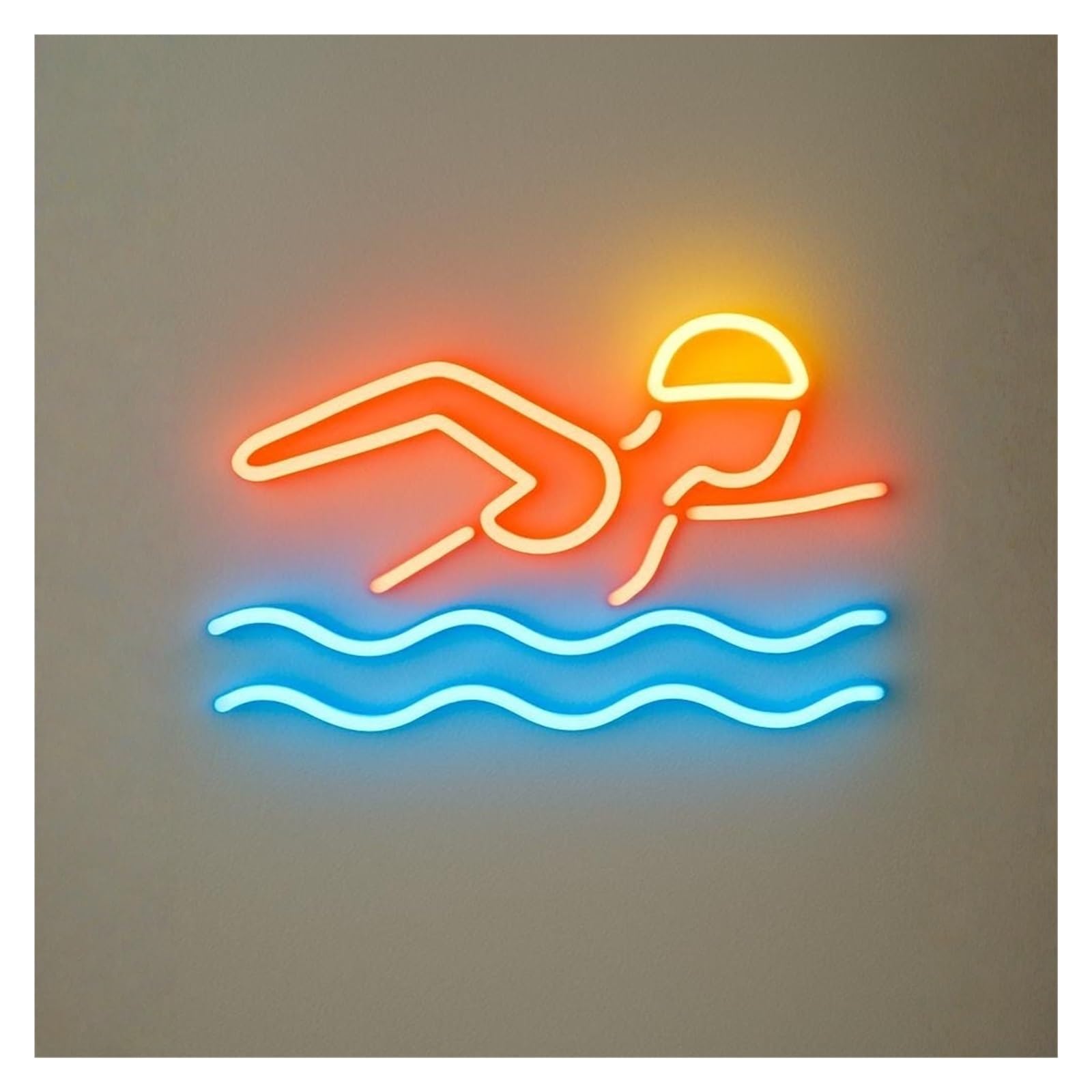 RONGCH Hanging Art Signs Swim Neon Sign Swimming LED Light Dimmable for Swimmer Schools Club Gym Athlete Complexes Decor 45cm
