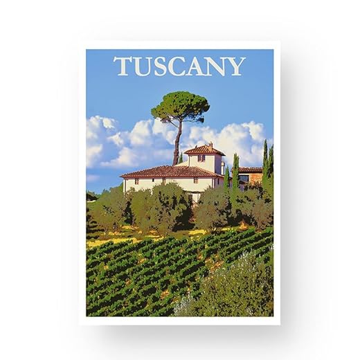EzPosterPrints - Vintage Style Travel Poster Series- Poster Printing - Wall Art Print for Home Office Decor - Tuscany - 24X36 inches
