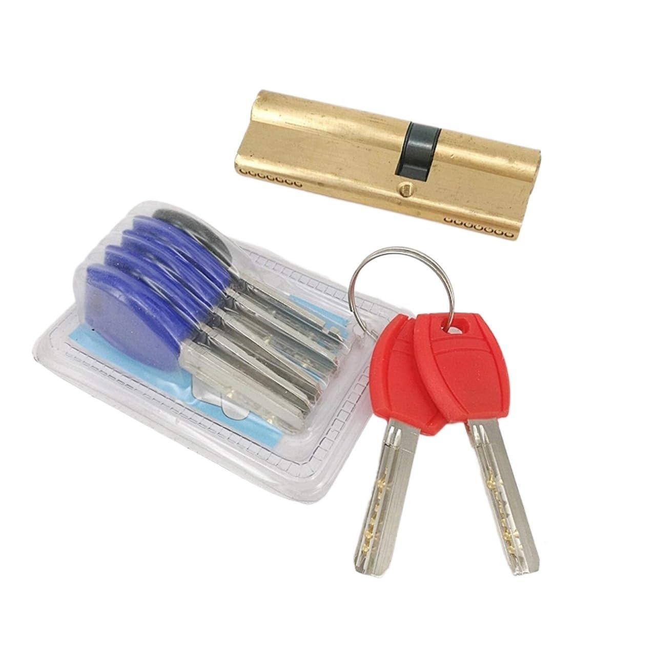 Barrel Lock Entrance Stander 65 70 80 90 95mm Lock Cylinder AB Key Anti-Theft Pure Brass Gate Door Handle Bedroom Extended((45 45) 90)