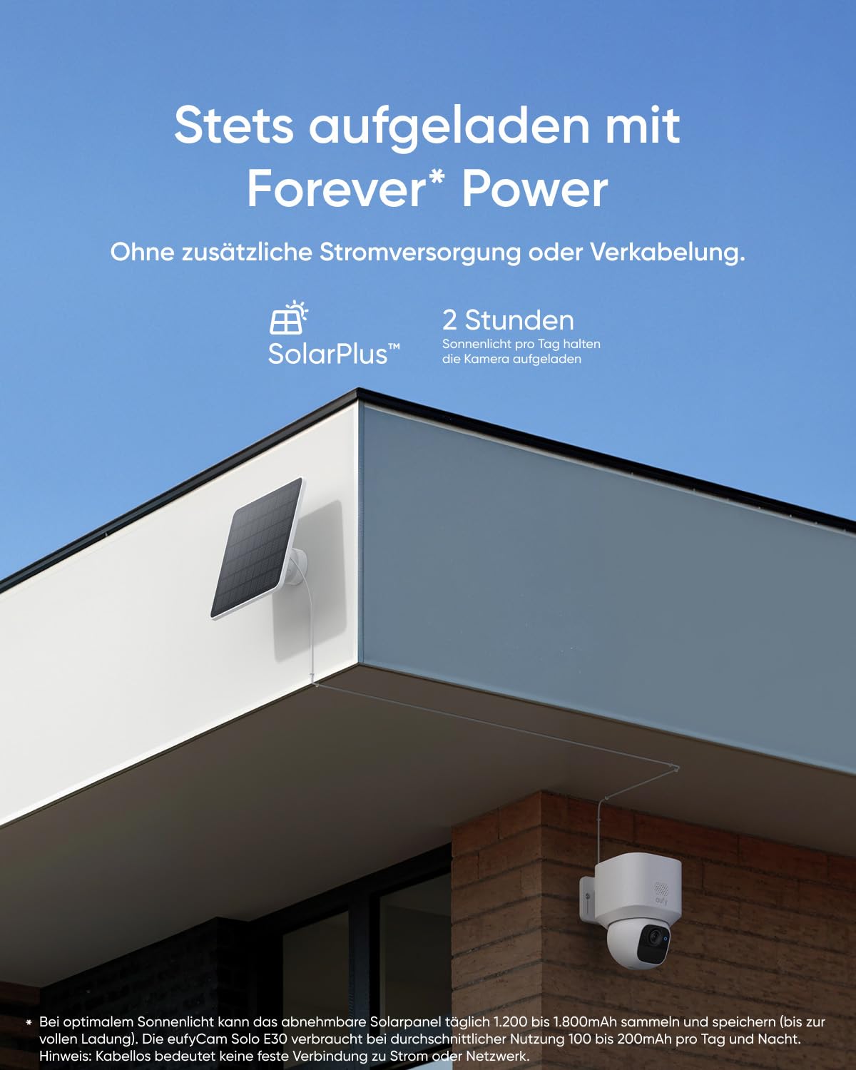 eufy eufyCam E30, Solar Überwachungskamera Außen, 360° Schwenk, KI-Tracking, 2K-Qualität, Kabellos, eufy Sicherheitskamera Outdoor, Kompatibel mit HomeBase S280 & S380, Ohne Monatliche ABO-Kosten