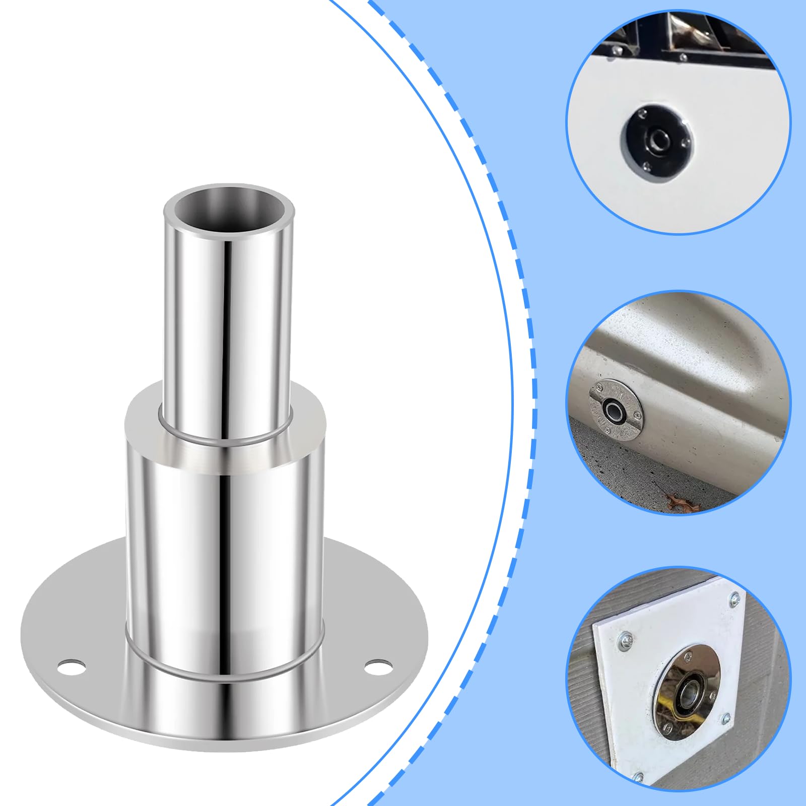 Nizirioo Regolazione della pelle tramite scafo: 24 mm dritta in acciaio inox Through Hull, raccordi di scarico con viti e dadi, con scafo, regolazione della pelle per riscaldamento diesel, camion,