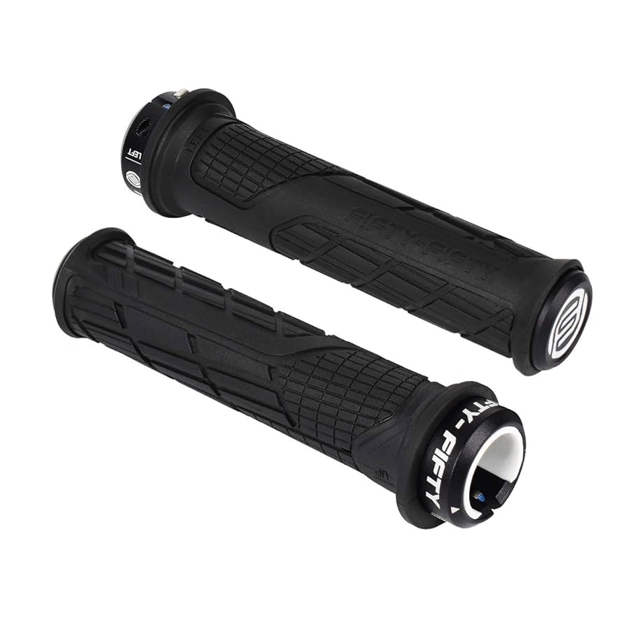 Bike Handlebar Grips FIFTY-FIFTY Lock-On MTB Grips - Non-Slip For Mountain Biking (Multiple Colors) Bike Locks