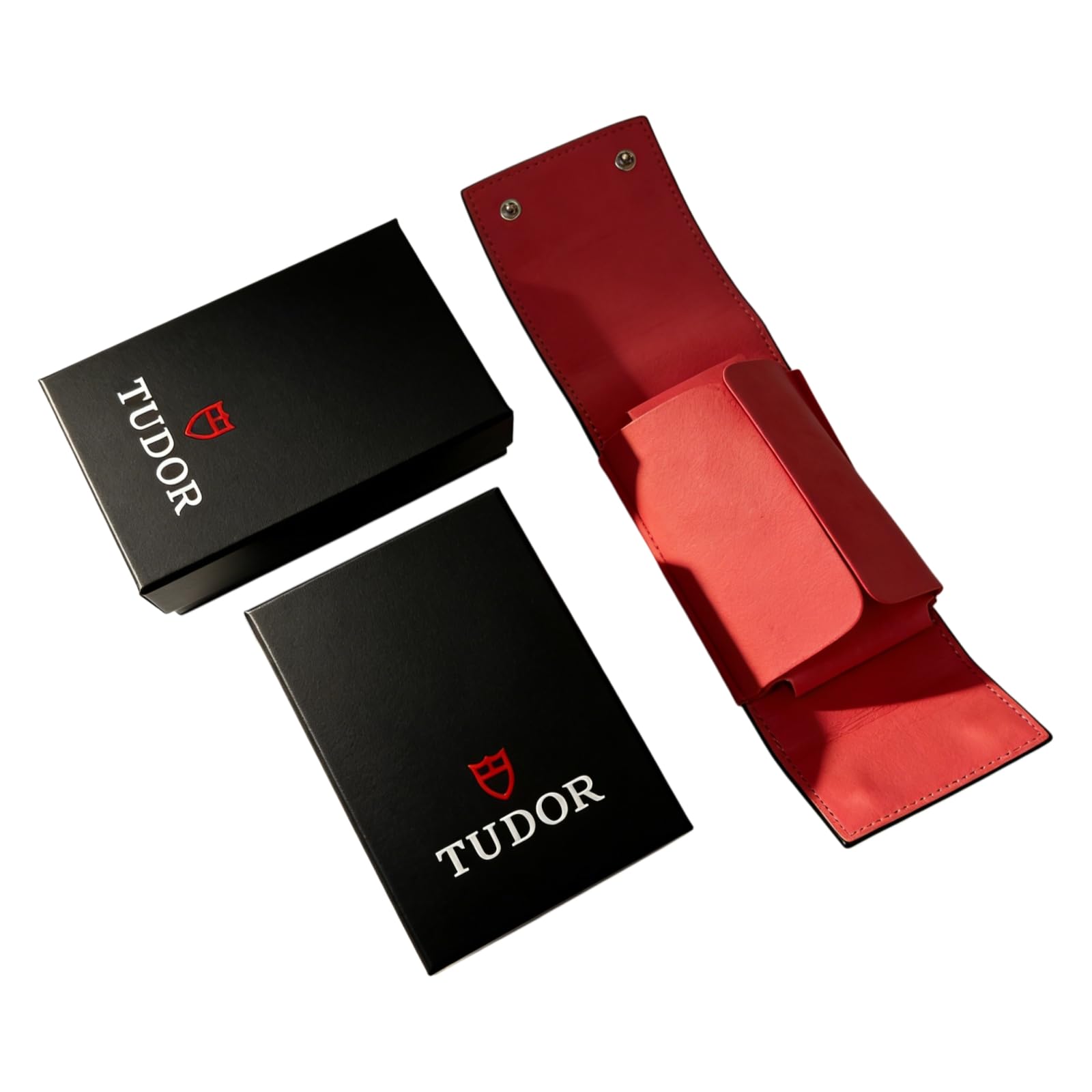 Einzeluhr Aufbewahrungstasche Schwarz Rot Service Koffer Tragbarer Zeitmesser Organizer Kompaktes Reiseetui für Tudor Pelagos