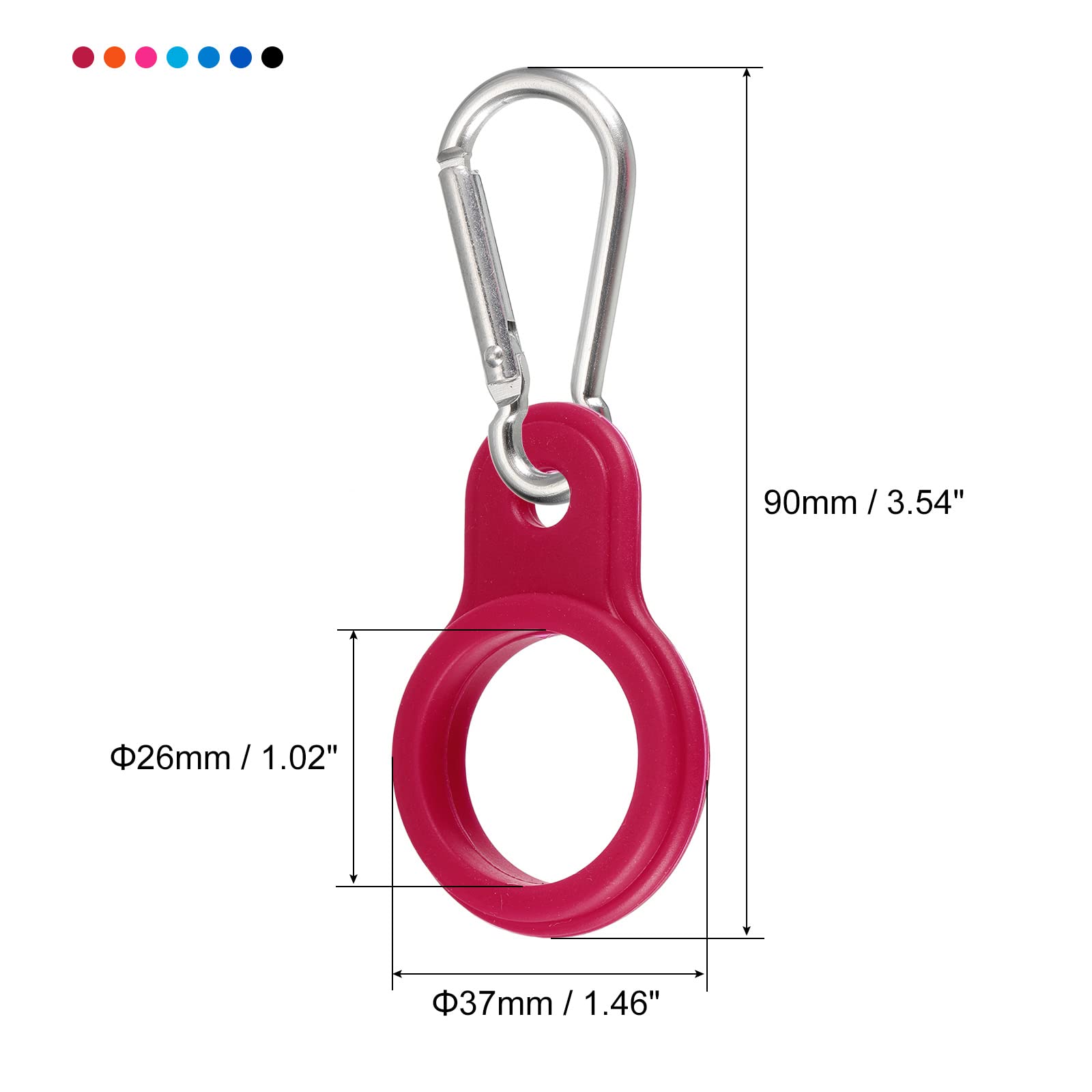PATIKIL Clip Porta Bottiglia In Silicone (2 Pezzi) - Con Fibbia, Adatta A Zaino E Cintura - Blu E Argento