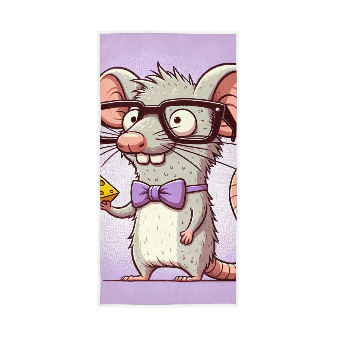 LSRCPD Funny Cartoon Rat Hand Towel Soft Washcloths Hand Towels Cotton 15 x 30 Inch