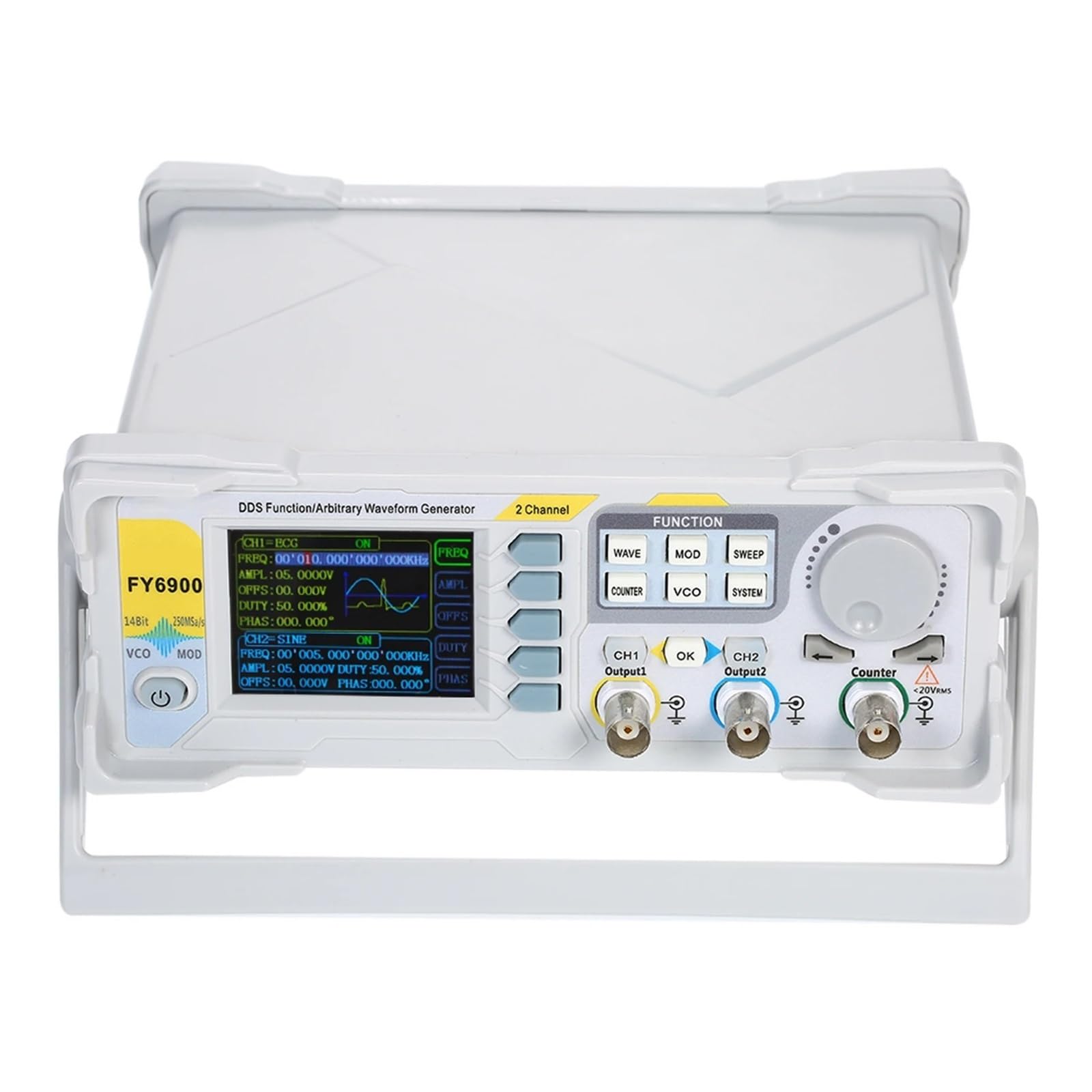 20/60/100 MHz Digital DDS Funzione Generatore Di Segnale A Doppio Canale FY6900 Misuratore Di Frequenza Generatore Di Segnale/forma D'onda Arbitraria(60MHz)