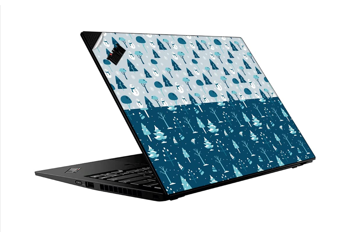 GADGETS WRAP Printed Vinyl Top Only Skin Sticker Decal for Lenovo Thinkpad X1 Carbon Gen 7 - Winter Doodle