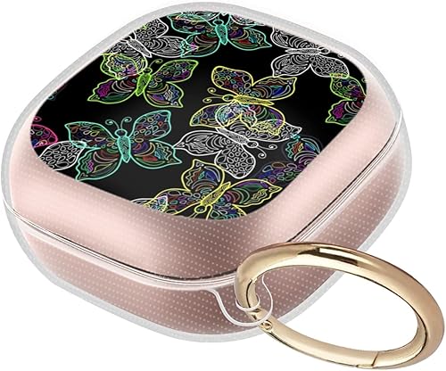 Miniatura 2 de Funda protectora de TPU suave a prueba de golpes compatible con Galaxy Buds 2  Galaxy Buds ProGalaxy Buds Live - Patrón de mariposa de neón