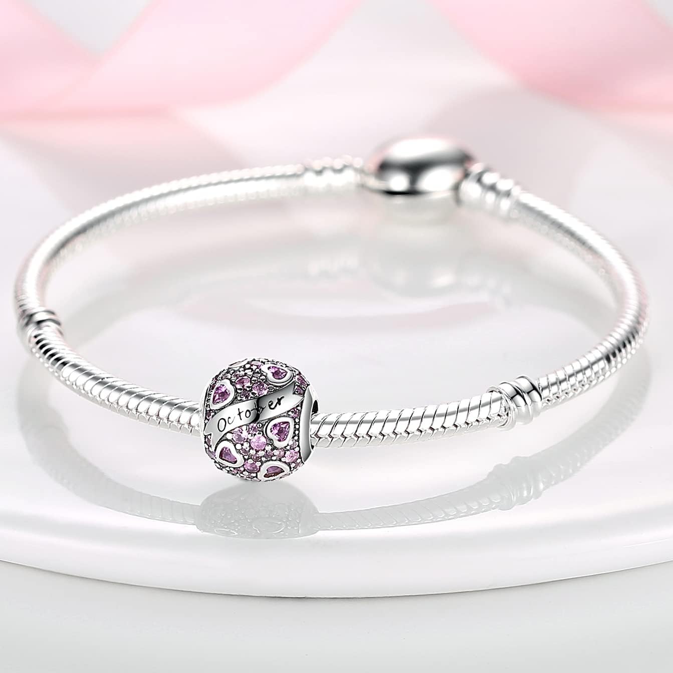 MULA Birthstone Charms 925 Sterling Silver for Bracelets and Necklaces - Dangle Pendants Beads With 5A Cubic Zirconia - Happy Birthday Mothers Day Jewelry - Image 2