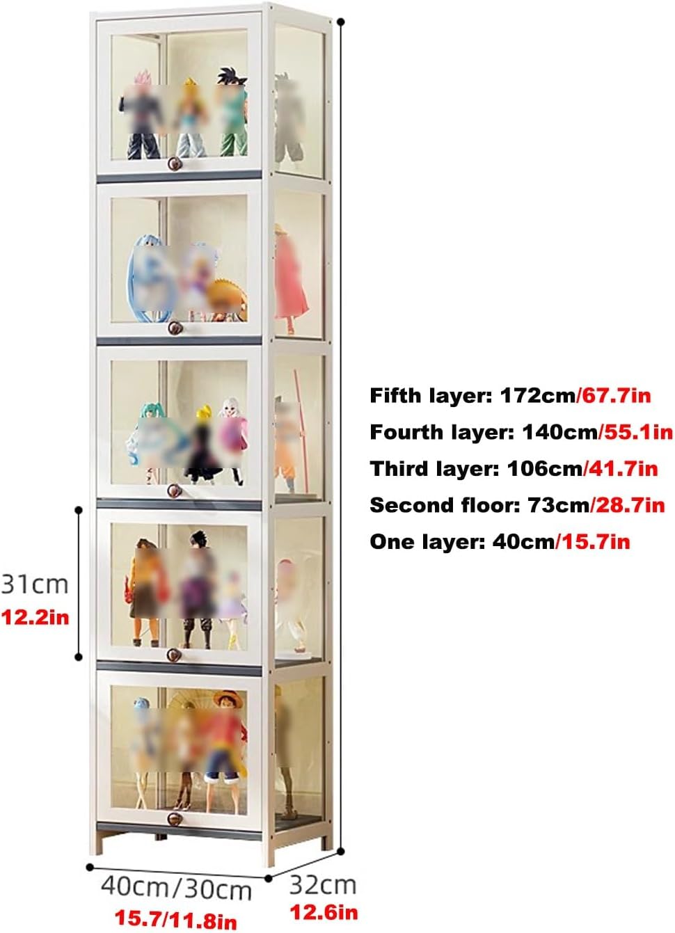 Display Cabinet Toys Display Shelf，Display Cabinet for Collectibles/Flip Door Cabinet Display Shelf，Curio Cabinet，Display Case with Acrylic Cabinet Door，Cabinet Doorsealed Dustproof Easy to