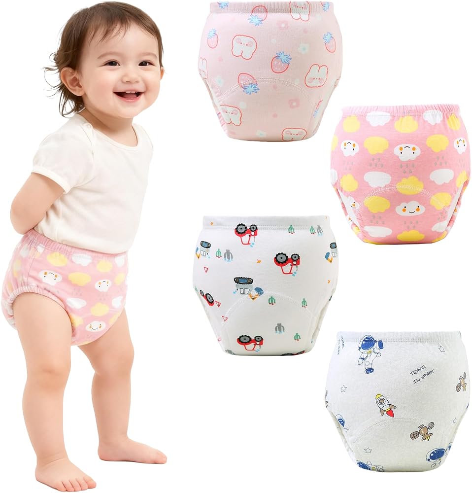 Potty Training Underwear-Girls and Boys Toilet Diapers Upairy,Soft Absorbent & Leak 100% Cotton Washable Reuse — 사진 1