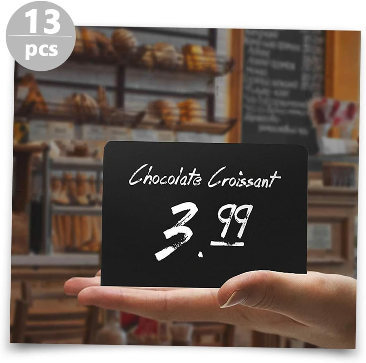 Acrylic Mini Blackboard Sign with Stand, 12pcs Black Wedding Message Chalkboards with Marker for Party Tabletop Décor and Home Countertop Display