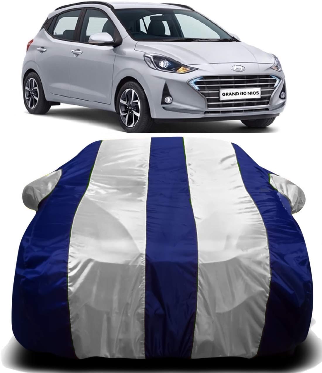 ARNV Branded Car Body Cover for i10 Grand Built Fabric, Comes with