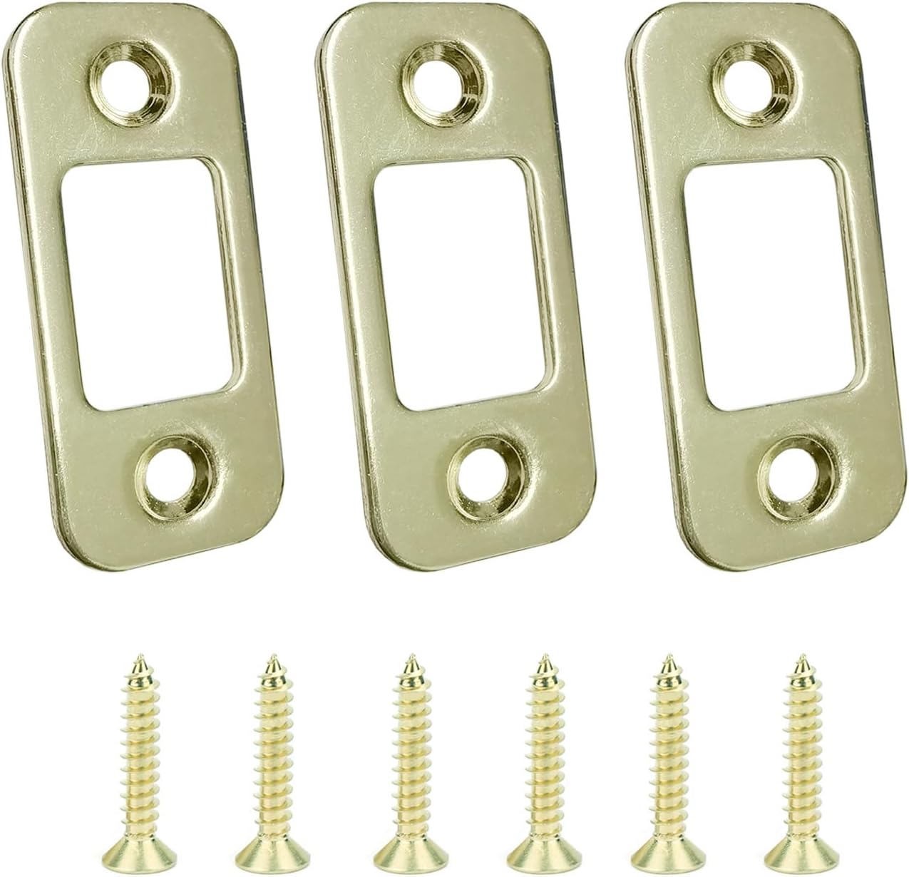 FELHOOD 2 Pack Deadbolt Strike Plate Door Backplate 1" x 21/4" Round