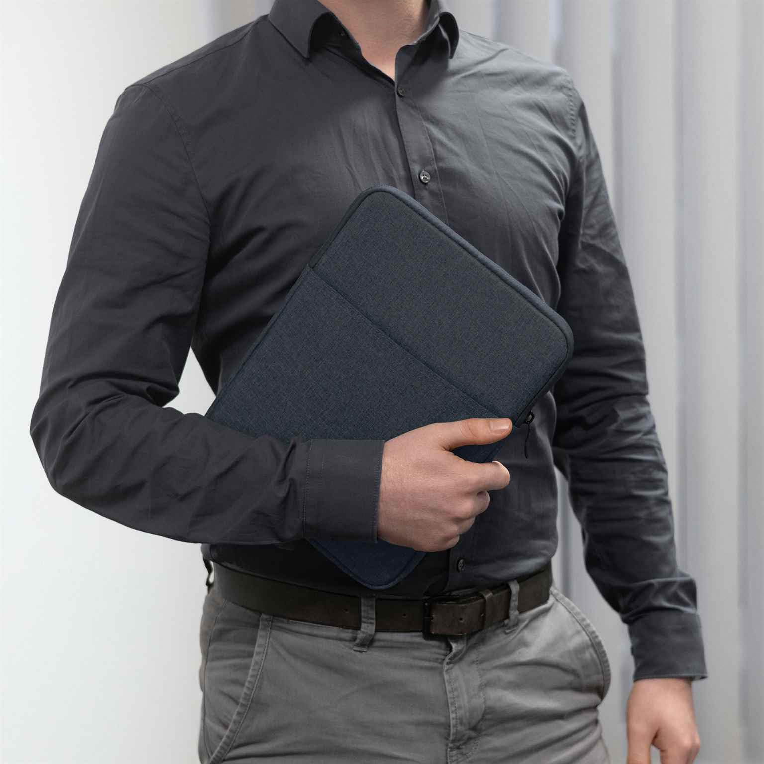 moex Custodia tablet per Samsung Galaxy Tab S10 FE – Custodia con scomparto per accessori, fibra di poliestere, minimalista con chiusura lampo, impermeabile, antracite