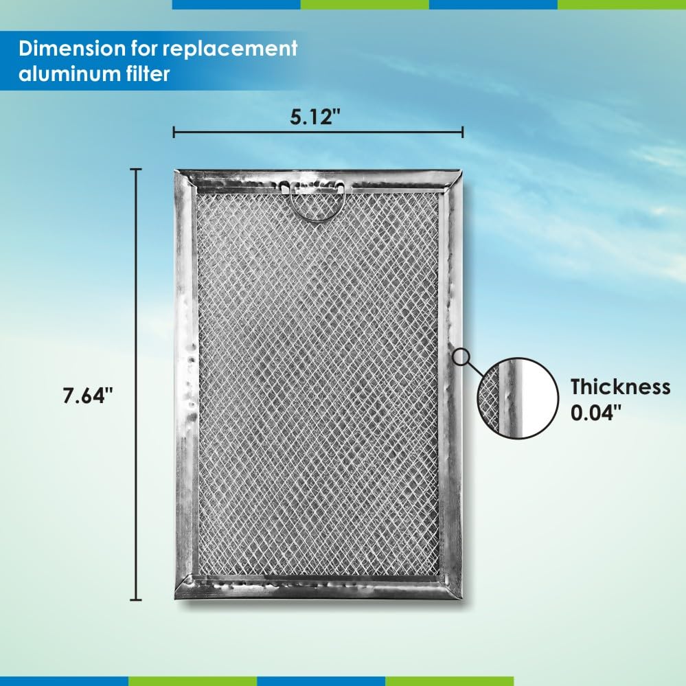 Microwave Filter for GE Model WB06X10359 and WB06X10309 (Size is 7.64x5.12x0.16 Inches 8-Pack) MAF-04