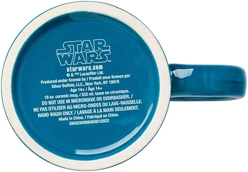 Miniatura 8 de Silver Buffalo Star Wars The Mandalorian Grogu - Taza de cerámica con tapa de rana esculpida, 18 onzas