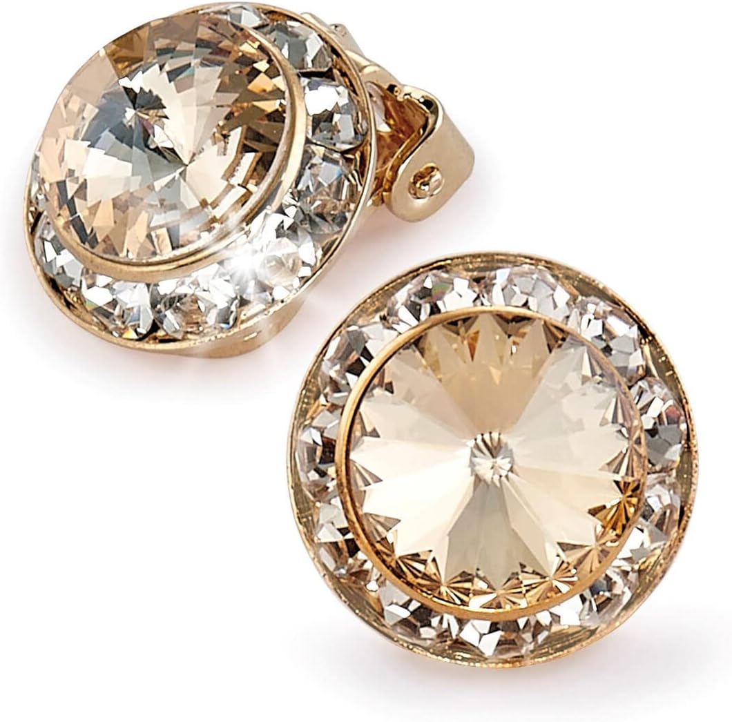 Star Light Crystal Jewelry | Colorful Rhinestone Clip On Earrings for Dance, Pageant, Prom, Performance, Wedding, or Special Event