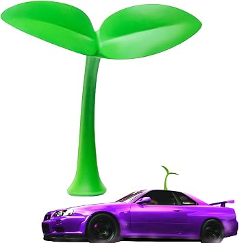Momerch Car Sprout Sticker Decal, 3D Car Roof Decoration Cute Car Decal Green Grass Bumpber Bean Sprout Car Decoration Sapling Sticker for Car/Motocycle/Helmet