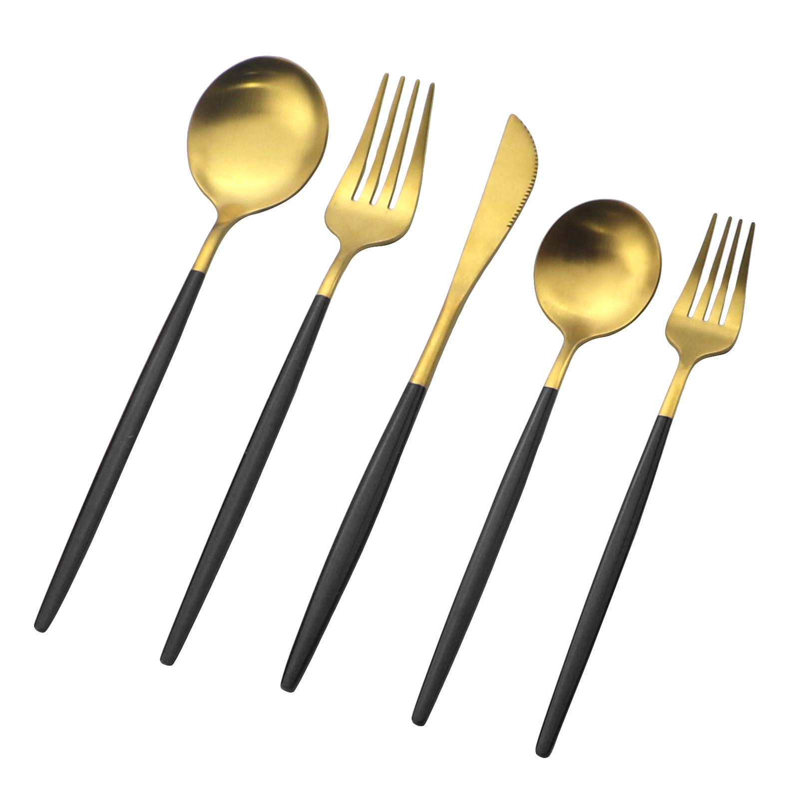 Buy PILER 30Piece Black Gold Matte Silverware Flatware Cutlery Set