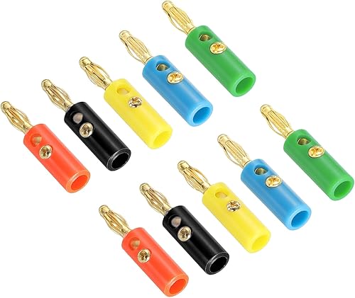 PATIKIL Paquete de 20 conectores tipo tornillo tipo banana de 0.157 in de aleación niquelada para cables de altavoces, sistemas de sonido,