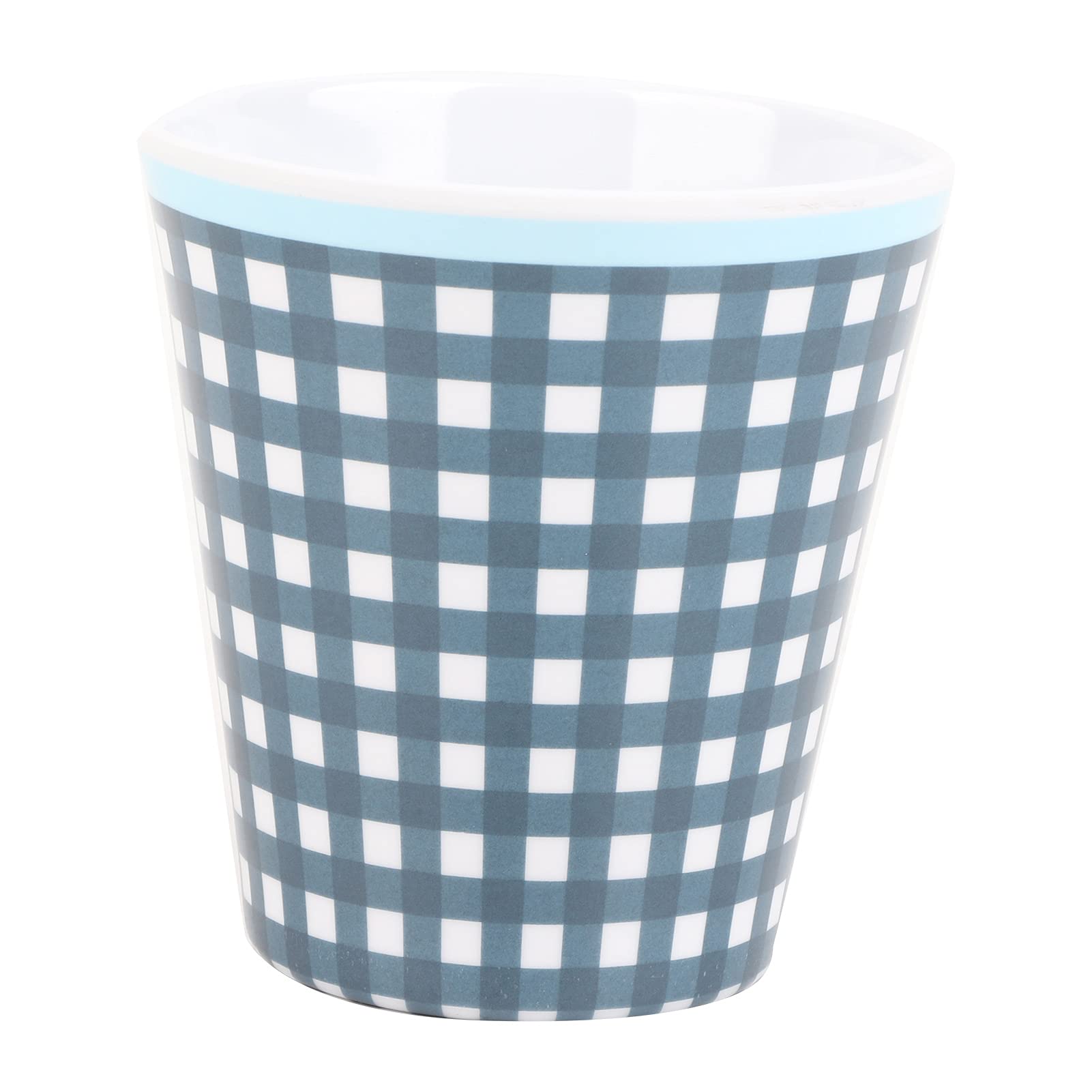 260ml Imitation Porcelain Water Cup Coffee Milk Cup Water Cup Restaurant Use For Home Office School Ceramic Restaurant Drinking Cup, Coffee, Tea, Cocoa(Dark Blue Checker)