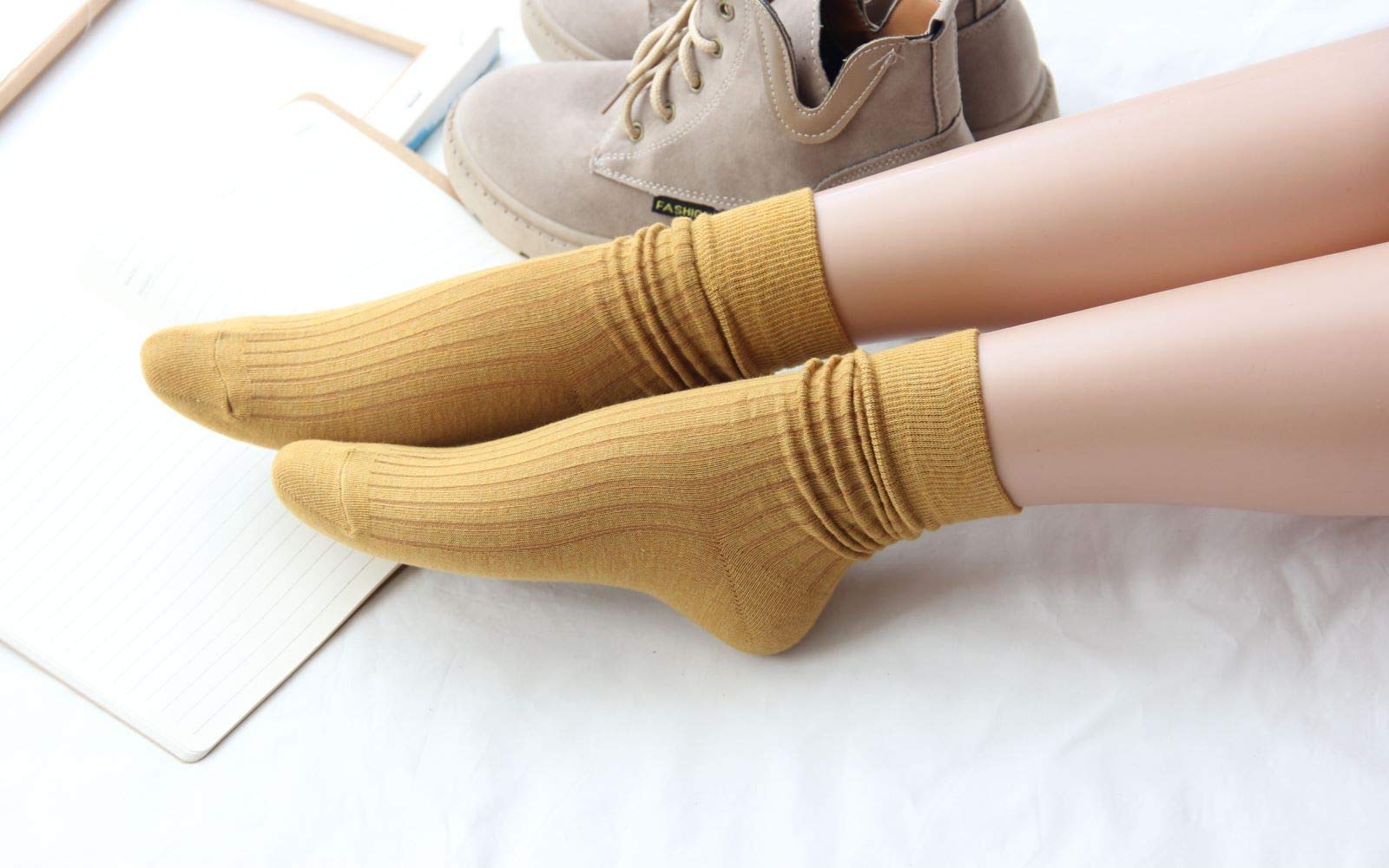 Chaussettes 10 paires chaussettes femme en coton de couleur pure Taille 34-40 Chaussettes confortables et respirantes pour l'hiver et l'automne